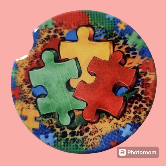 AUTISM AWARENESS CAR COASTERS - Picture 2 of 6